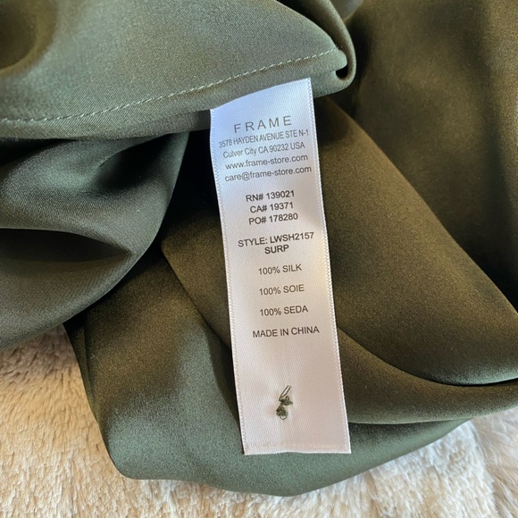 NWT💕Frame Gillian Silk Puff-Sleeve Blouse in Surplus Size L - Picture 13 of 14